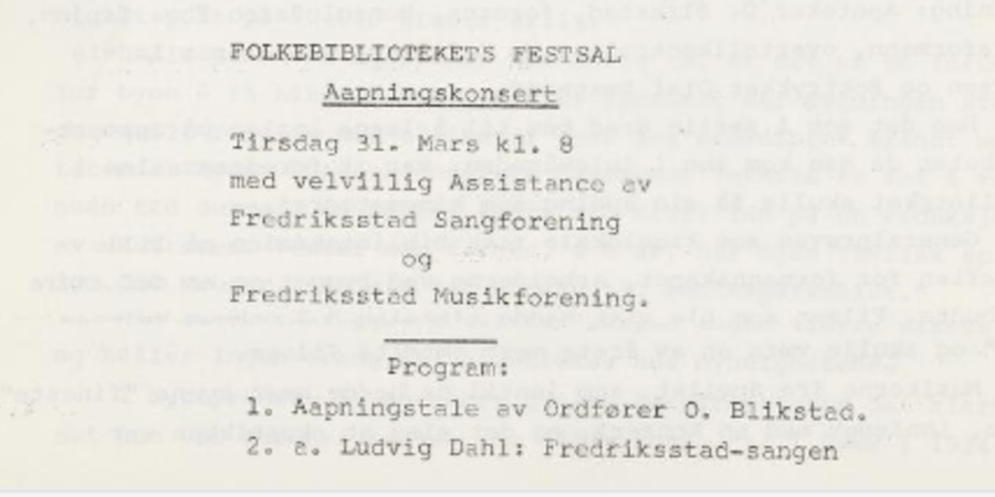 Annonse fra åpningen av aualen 1925