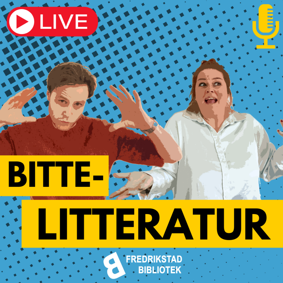 Toppbilde av Bittelitteratur-podcasten med bilde av Ingrid og Thorbjørn